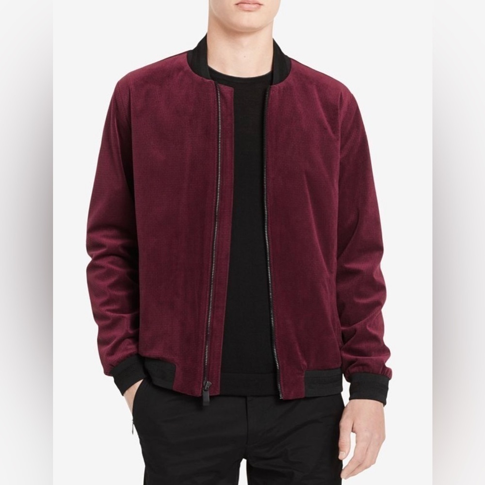 CALVIN KLEIN
Men's Textured Velvet Bomber Jacket size xl